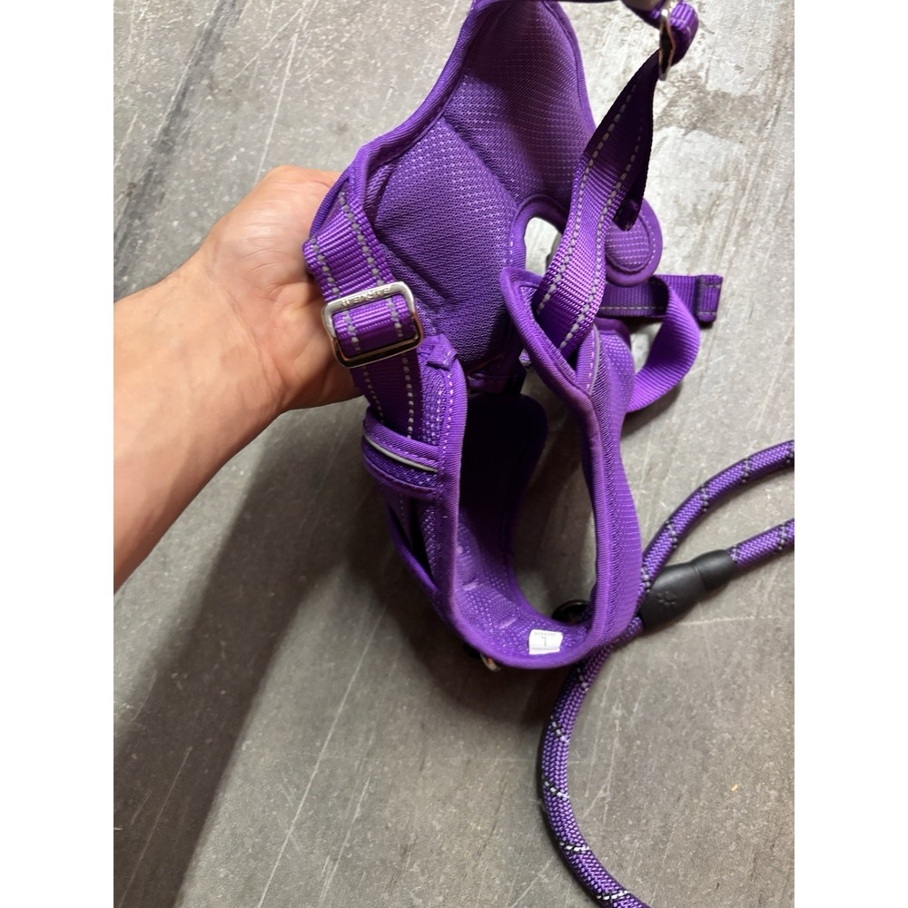 Barkbay Large Purple Dog Harness and Reflective Rope Leash Combo - Picture 5 of 7